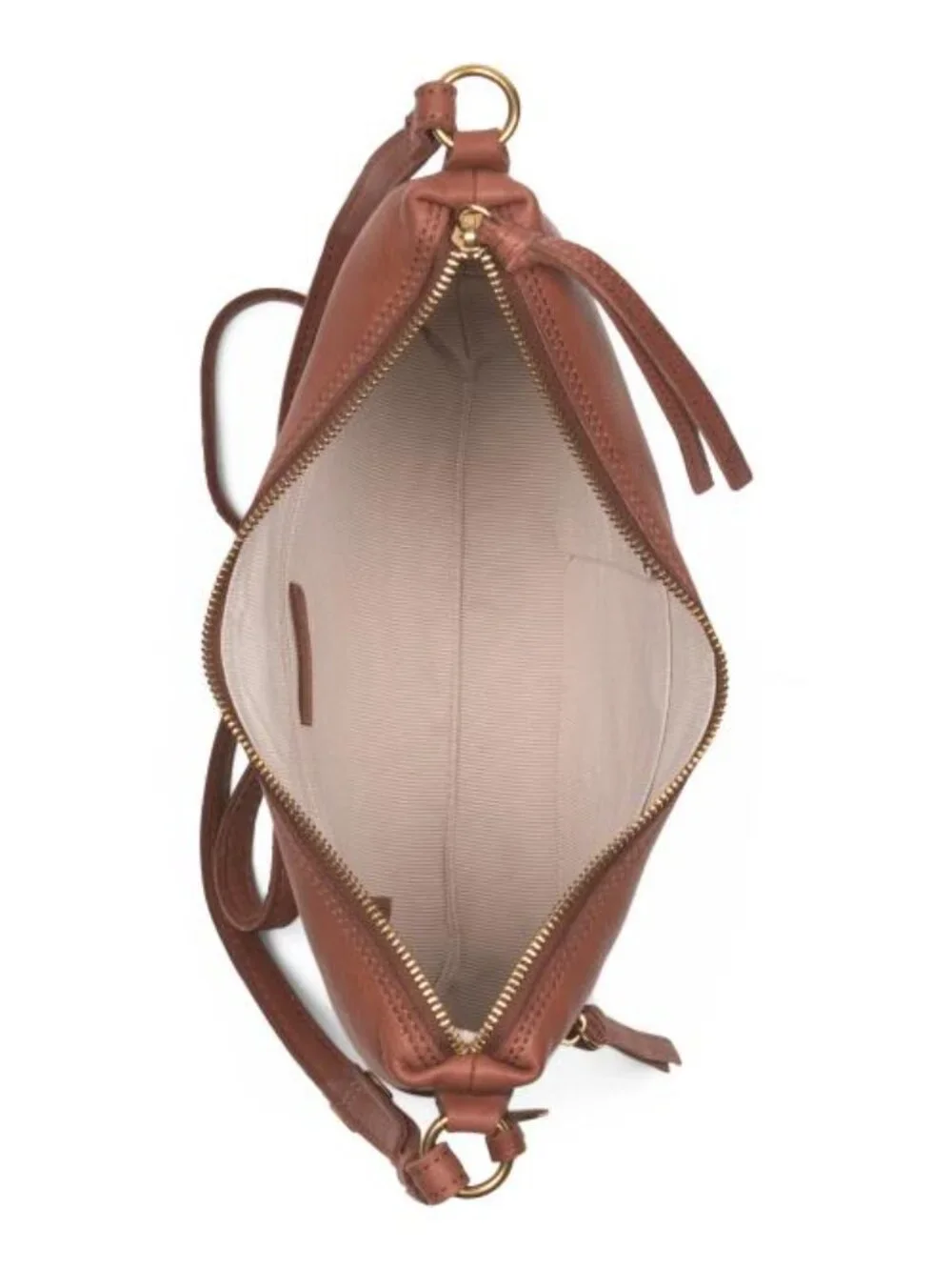 MARGOT Leather Mary Double Zipper Hobo